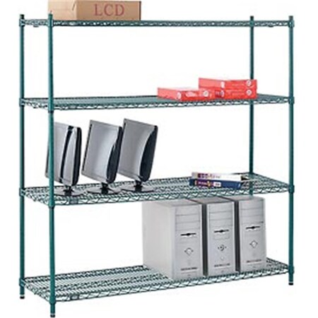 Designed To Furnish Nexel Poly-Z-Brite Wire Shelving - Green - 60 x 18 x 63 in. DE3500398